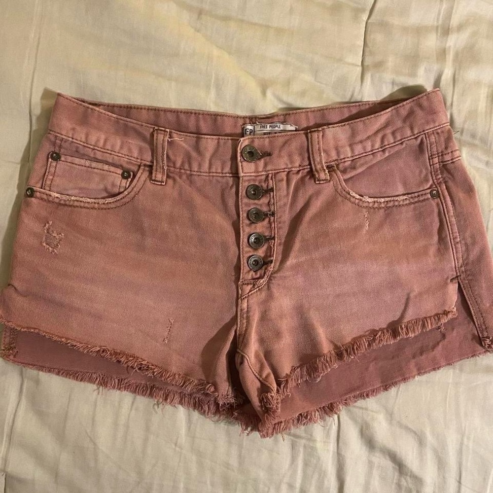 Free People Pink Denim Shorts